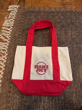 Trader Joe’s - Red & Cream Canvas Tote Bag